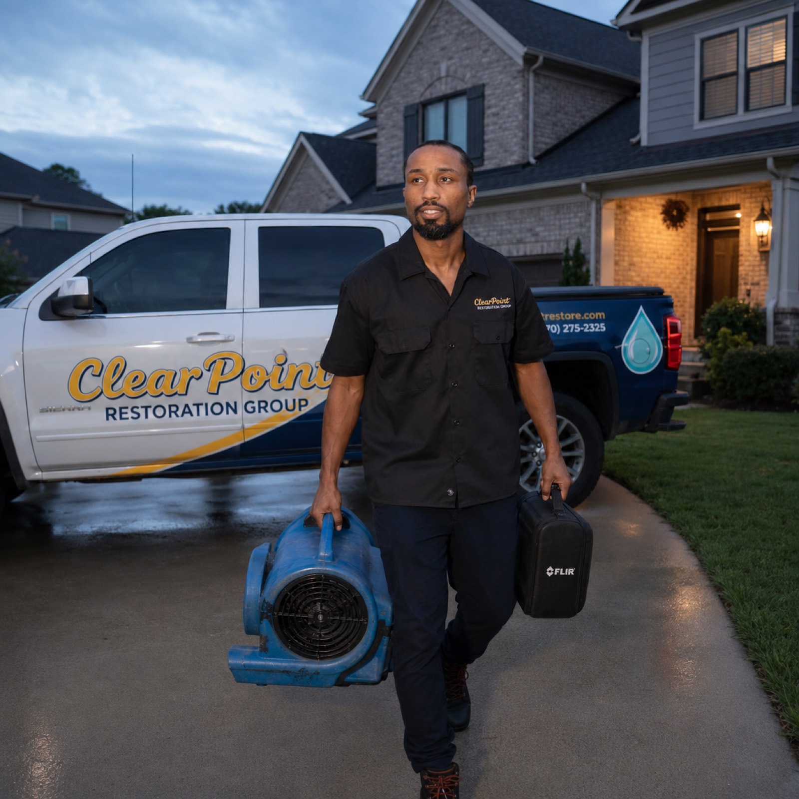 Clear Point Restoration Group — water damage restoration in progress, Atlanta GA